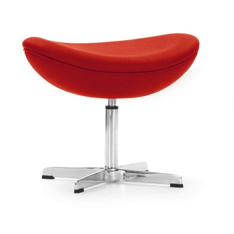 Arne Jacobsen style, Fußbank Egg stuhl Kasjmier rot