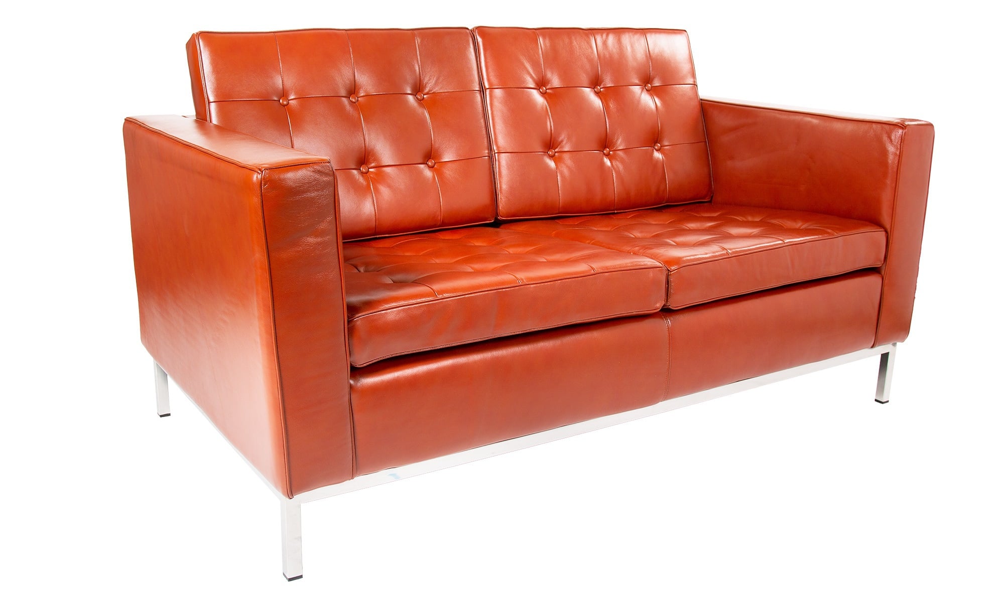 Ludwig Mies vd Rohe style, 2er-Sofa Florence 2 seat sofa cognac