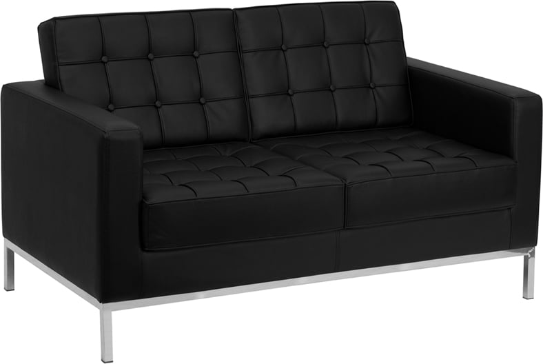 Ludwig Mies vd Rohe style, 2er-Sofa Florence 2 seat sofa schwarz