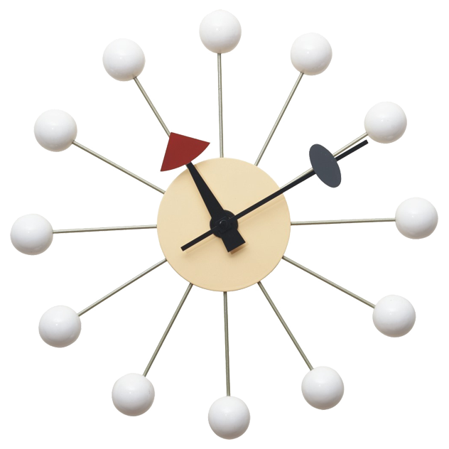 George Nelson style, Wanduhr Ball Uhr weiß