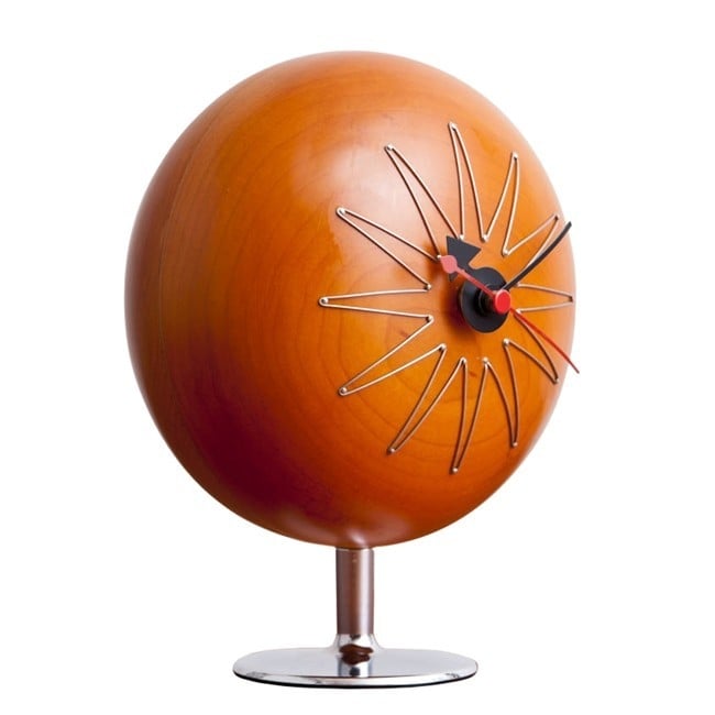 George Nelson style, Tischuhr Pill clock Nussbaum