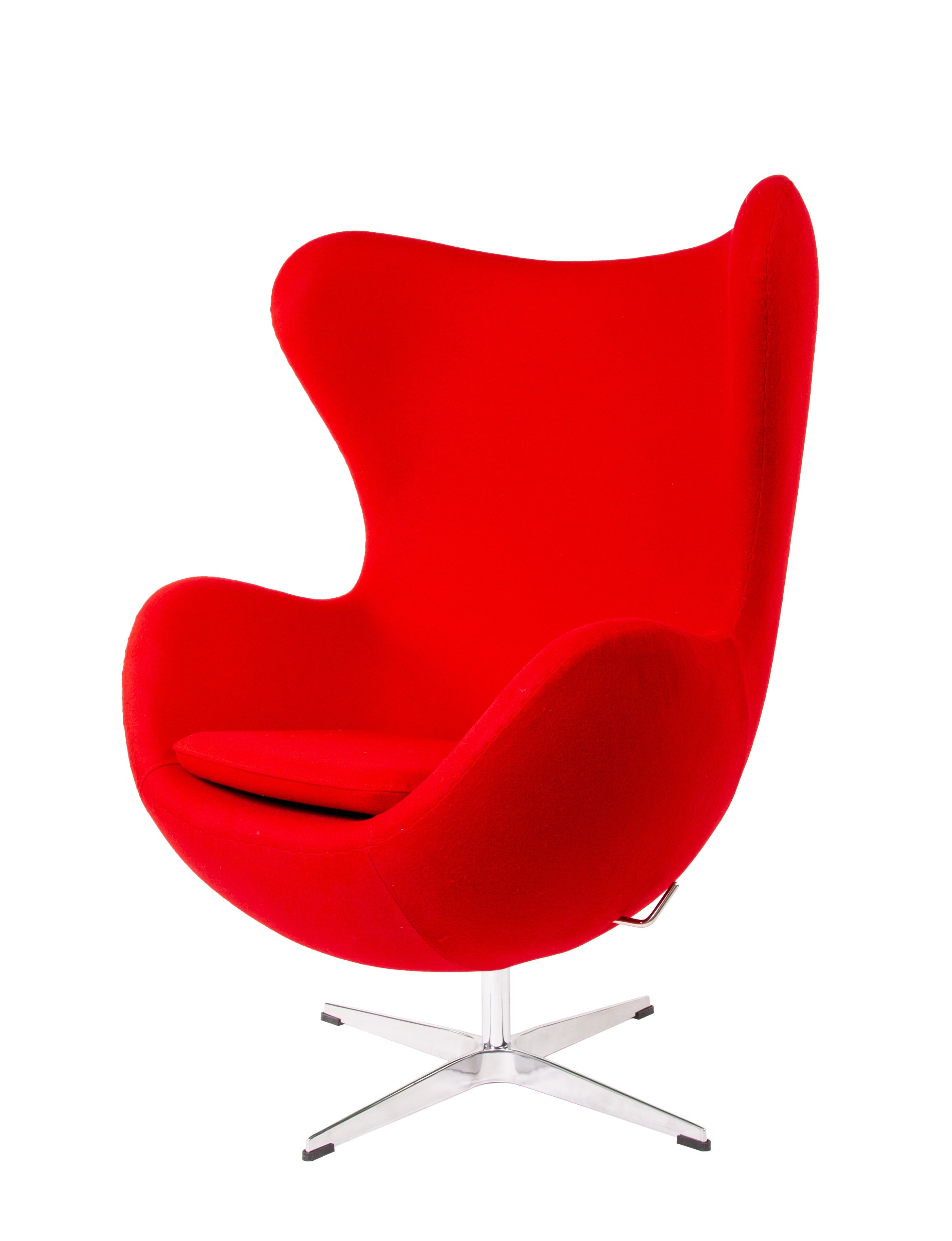 Arne Jacobsen style, Armlehnstühle Egg stuhl Kasjmier rot