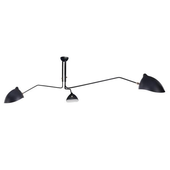 Serge Mouille style, Pendelleuchte Contemporary 3-arm schwarz