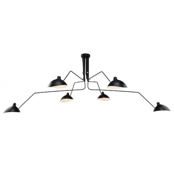 Serge Mouille style, Pendelleuchte Contemporary 6-arm schwarz