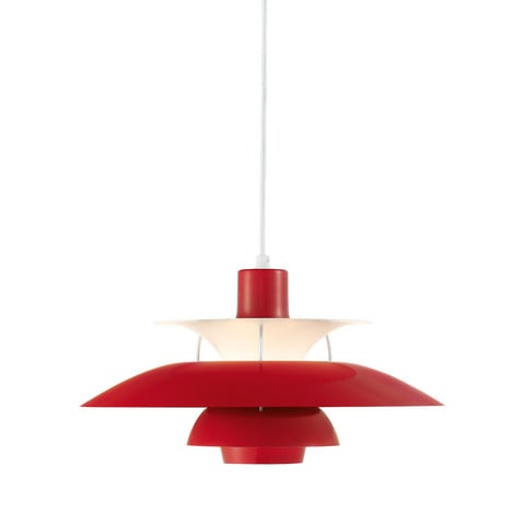 Poul Henningsen style, Pendelleuchte DPH50 rot