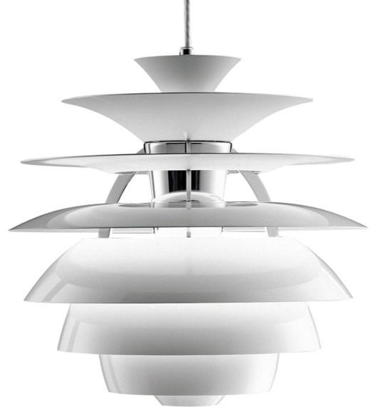 Poul Henningsen style, Pendelleuchte Snowball weiß