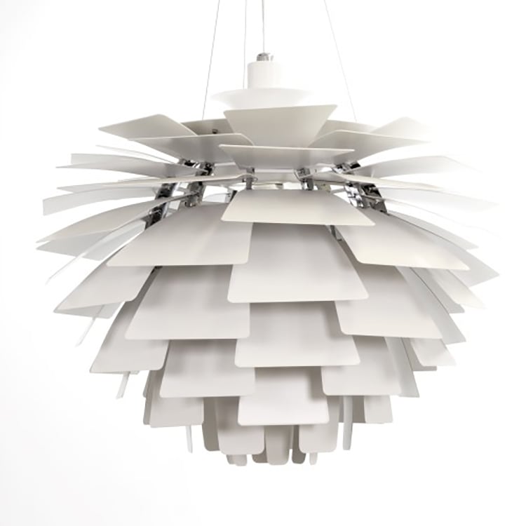 Poul Henningsen style, Pendelleuchte Artischocke Lampe 48cm weiß