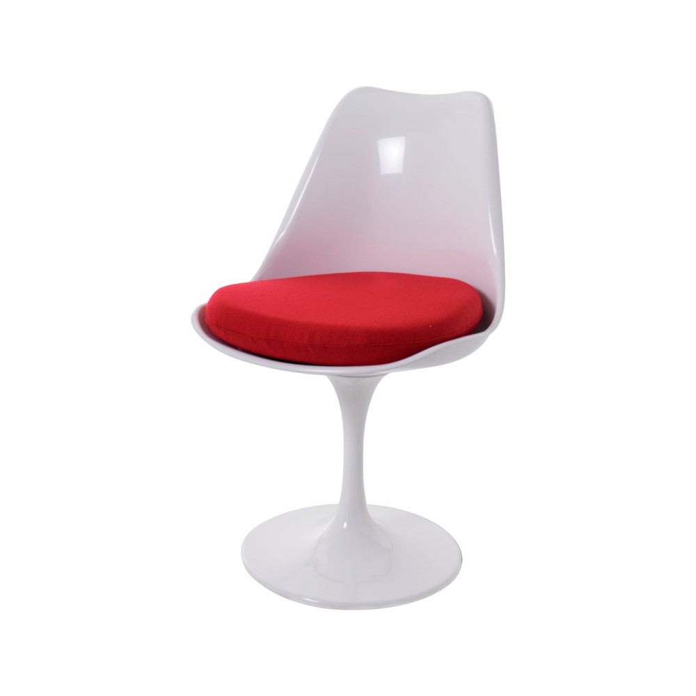 Eero Saarinen style, Esszimmerstuhl Tulip Stuhl Ohne Lehne weiß rot