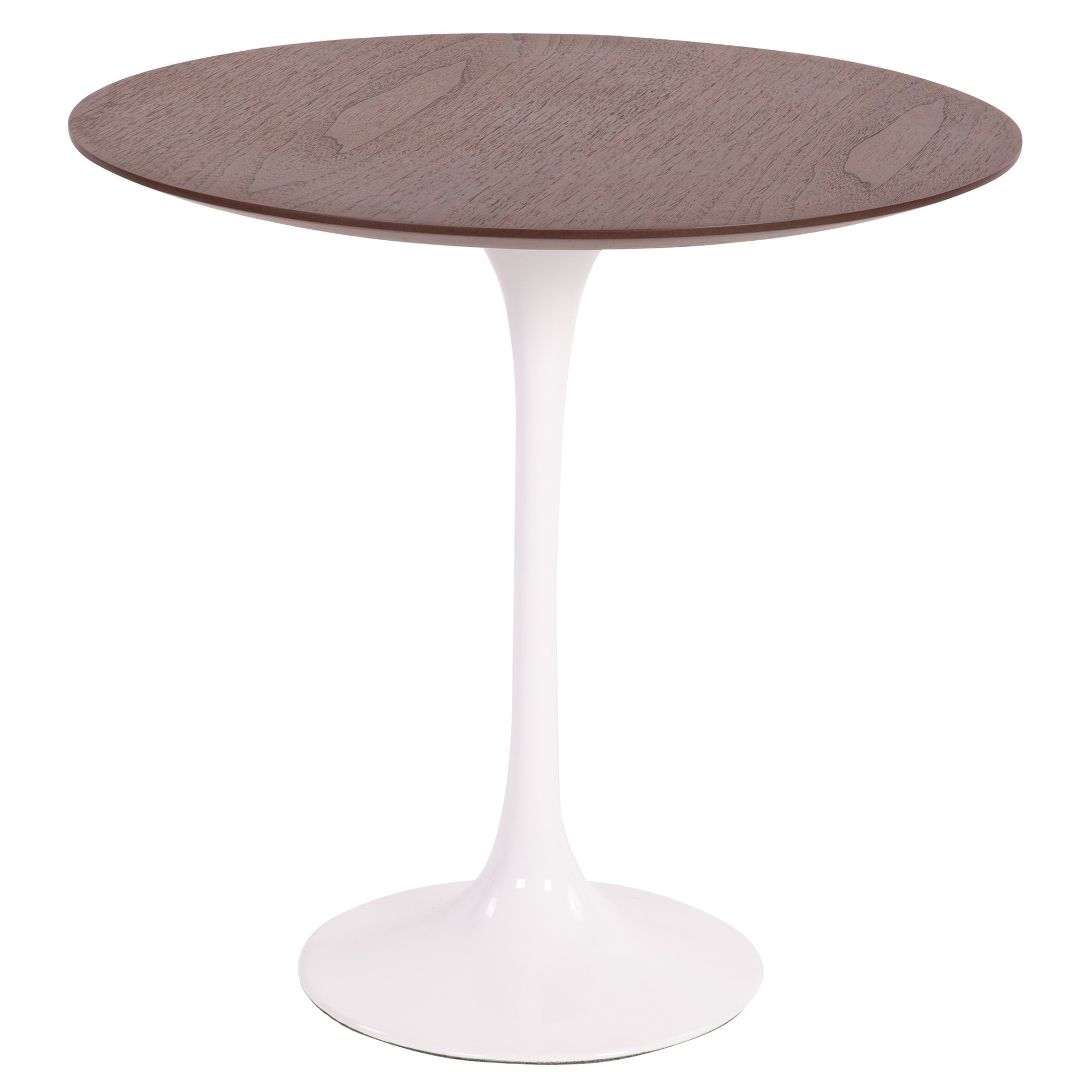 Eero Saarinen style, Beistelltisch Tulip Side table 50cm Platte Nussbaum Basis weiß