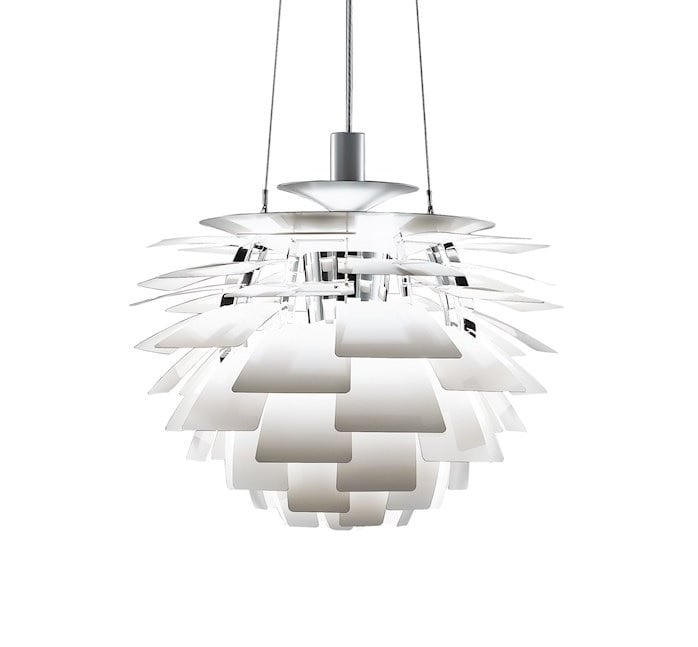 Poul Henningsen style, Pendelleuchte Artischocke Lampe 56cm weiß