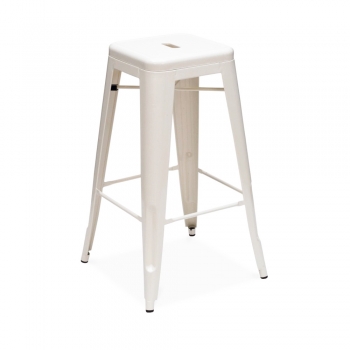 Xavier Pauchard style, Barhocker Tolix style Barhocker 77cm glänzend weiß